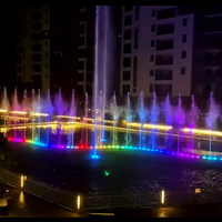 Fontaine sous-marine LED de luxe personnalisée en acier inoxydable, design moderne pour piscine extérieure commerciale, spectacle aquatique musical dansant