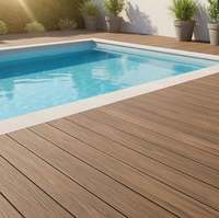 Planches de terrasse en composite bois-plastique (WPC) G2 Co-extrusion, personnalisables, contemporaines, antidérapantes, imperméables, à grain de bois, pour extérieur, ignifuges, pour jardin