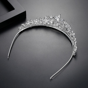 LUOXIN moda circón boda corona flor desfile real tiaras lujo nupcial accesorios para el cabello - Product Image 5
