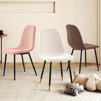 Chaise de salle à manger moderne minimaliste en velours et métal, chaise de réunion créative de luxe léger pour la maison, dossier de chaise de bureau et de café