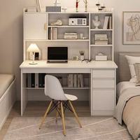 Bureau voor desktopcomputer met geïntegreerde boekenplank, stevige bureautafel voor thuis, voordelige studie- en kantoorbureau voor de slaapkamer