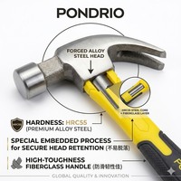 Marteau professionnel à griffes forgé à froid avec manche en fibre de verre, extracteur de clous ergonomique OEM pour la construction, le bricolage et le charpente, 37 cm, garantie 12 mois