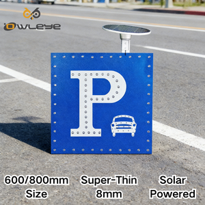 <span class=keywords><strong>Panneau</strong></span> de signalisation routière solaire carré 600/800 mm, épaisseur 8 mm, avec film réfléchissant 3M, IP66 pour autoroute - Product Image 1