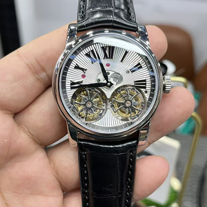 Reloj de Pulsera Mecánico Manual para Hombre, de Alta Gama, con Doble Tourbillon, Resistente al Agua, Esfera Plateada Luminosa, Esqueleto de Precisión - Product Image 1
