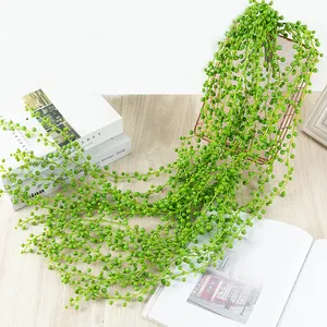 D72 Plants String of Pearls Bouquet Faux Branch Lover Tears Garland Hanging Greenery Artificial Vines Garland for Garden Decor