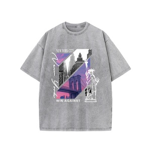 Camiseta Retro Vintage de algodón lavado con ácido para hombre, de alta calidad Algodón 100%, estilo Hip Hop, manga corta, logotipo de secado rápido de gran tamaño - Product Image 6