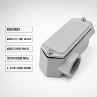 Boîtier de jonction anti-explosion IP65 en acier inoxydable/alliage d'aluminium à angle droit/gauche BCH pour zones dangereuses, applications électriques industrielles