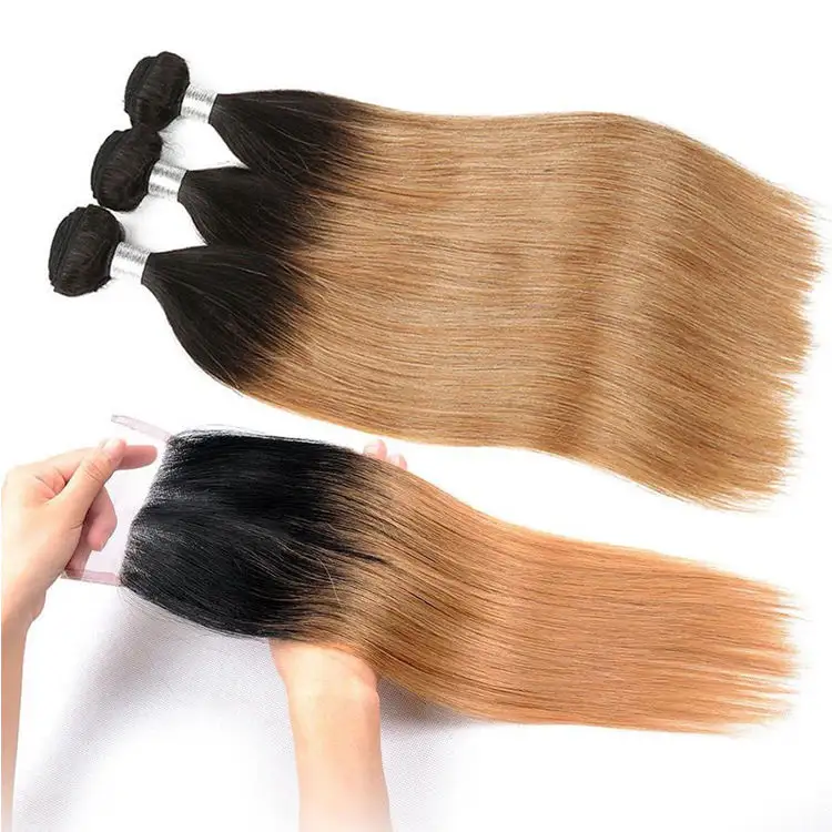 Ghrehair Hot Sell Produkte Rohes brasilia nisches jungfräuliches Haar T1B27 Farb bündel menschliches Haar in Haar verlängerung
