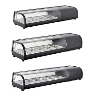 Réfrigérateur commercial à température unique 52L, vitrine à sushi, 5x1/3 GN, 2 portes, <span class=keywords><strong>verre</strong></span> trempé, éclairage LED - Product Image 4