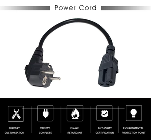 Kuncan VDE 16A 3ขาแบบยุโรปปลั๊ก250V H05VV-F สายไฟ C15มาตรฐาน IEC สำหรับกระทะไฟฟ้า - Product Image 2