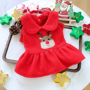 Vêtements pour animaux de compagnie en coton en gros, tenues de couple, robes pour l'hiver et l'été, pantalons pour <span class=keywords><strong>chien</strong></span> pour les fêtes de Noël et le Nouvel An, tenues de couple - Product Image 1