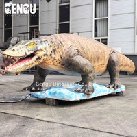 Écran animatronique intérieur personnalisable en forme de lézard géant avec tête, bouche, yeux, jambes pour centre commercial