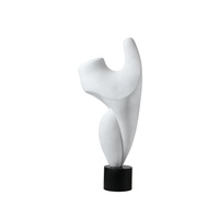 Sculpture en résine d'art abstrait contemporain par Flolenco, artisanat décoratif minimaliste blanc pour la décoration de la maison