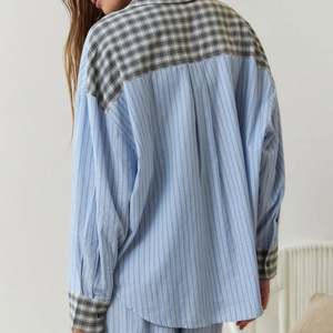 Haute qualité femmes décontracté maison porter chemise à carreaux ensemble pyjamas manches longues femmes ensemble - Product Image 6