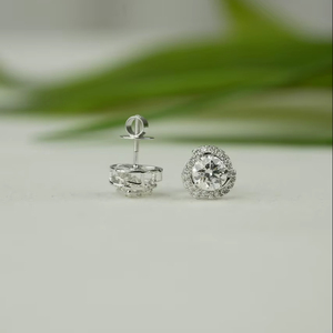 Pendientes de diamantes de oro blanco y oro rosa IGI-Chapado en oro certificado para fiesta de boda y regalo - Product Image 3