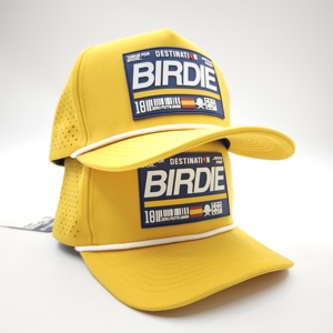 Pristine Oxford Sporty 5 Panel Solid <b>Waterproof</b> Golf Cap Custom Silicone Logo Low MOQ OEM Laser Perforated Flexible Production - Product Image 3