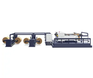 Mesin lembaran kertas gulung otomatis, mesin terpal Putar 4 rol kecepatan tinggi untuk memotong kertas tipis kurang dari 150GSM