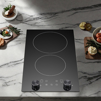 Panneau de céramique électrique intelligent de cuisine intégré 30cm 2 brûleurs plaque de cuisson en céramique plaque de cuisson infrarouge
