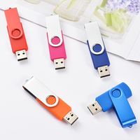Logo Kustom 32GB-256GB USB 2.0/3.0 Rotasi Sidik Jari Logam USB Flash Drive Putar Baru
