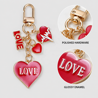 Porte-clés Breloque Sac Cœur Rouge Doux, Pendentif Mignon Lèvres et Talon Haut, en Alliage Émaillé, Décoration de Sac pour Filles, Cadeau de Saint-Valentin