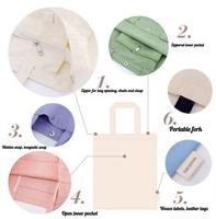 Bolsas de Tela de Algodón Reutilizables con Estampado de Letras y Logotipo Personalizado al por Mayor, con Asa Superior, Marca OEM