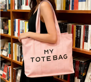 Bolso Tote de Lona con Correa Larga y Estampado de Letras Grandes, Estilo Simple y Moderno, de un Solo Hombro, Nuevo, Directo de Proveedor - Product Image 2