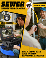 Caméra d'inspection de canalisation 50M 165ft 1080P auto-nivelante avec câble de 7mm pour égouts et drainages