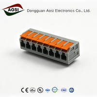 Bloc de bornes PCB sans vis, sans outil, câblage rapide, connexion par compression KF208R 2601, pas de 5,0 mm, 300V 16A, fil de 2,5 mm, connecteur à broches droites PA66