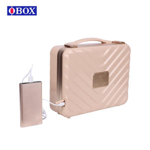 Estuche de cosméticos OBOX rosa de PVC de gran capacidad con cerradura y asa suave para maquillaje y viajes, primavera 2024 DX-12 - Product Image 1