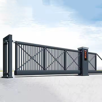 Porte de jardin en aluminium coulissante électrique moderne, porte de maison en métal, design personnalisable, caractéristiques écologiques, modélisation 3D, ferme, 6 pieds
