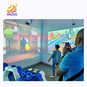 Parque infantil interno para ganhar dinheiro, simulador digital de jogos, equipamento de ar, jogos interativos de projeção com detecção de movimento
