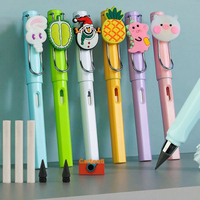Crayon sans encre Weizhuang Bear, mignon, automatique, infini, promotionnel, corps en plastique noir, impression numérique, 10 couleurs