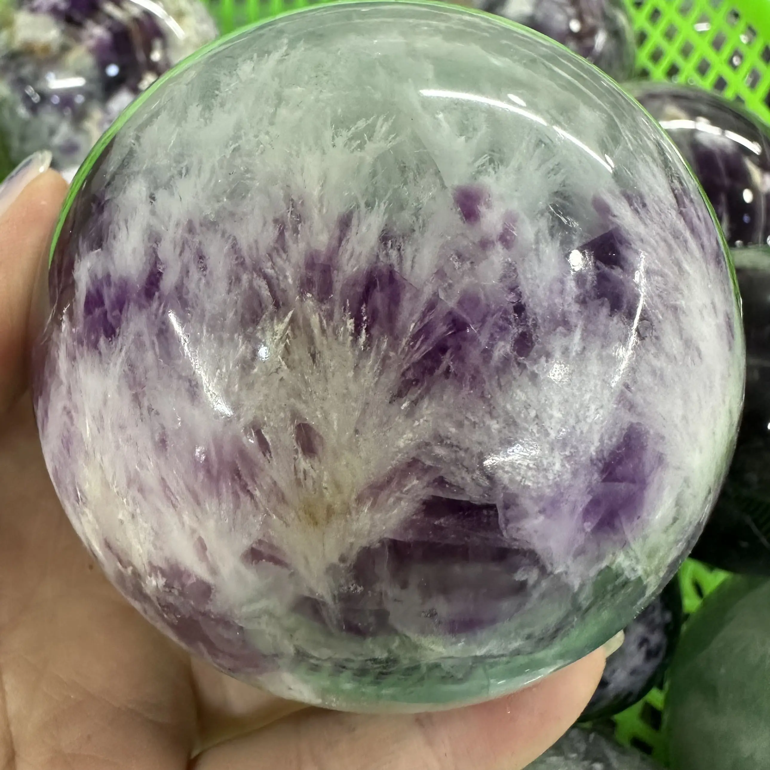 Natural Hand Carved quartz ball real crystals healing Gemstone stones Snowflake Fluorite sphere crafts stone gifts for halloween