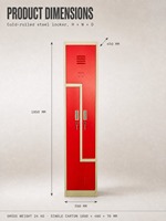 Casier en acier en forme de L, type Z, en acier laminé à froid, armoire métallique à deux portes avec serrure à clé, poignée ABS, ISO CE RoHS PAHs