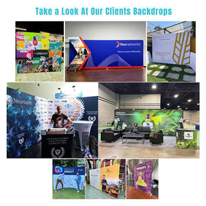 Arka plan standı standı standı ile özel logo reklam sergi dekorasyon standı elastik kumaş Pop up Banner - Product Image 6