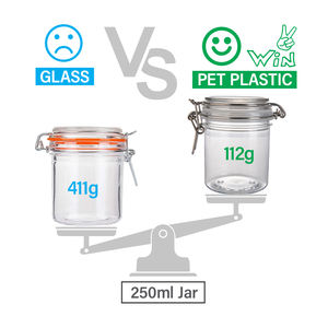 บรรจุภัณฑ์เครื่องสำอางใสขนาด 250 มล. 8.5 ออนซ์ ปลอดสาร BPA ป้องกันการรั่วซึม  กระปุกเกลืออาบน้ำ PET แบบสุญญากาศ ฝาปิดแบบมีบานพับ ขายส่ง - Product Image 2
