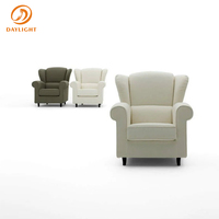 Fauteuil d'appoint moderne à dossier haut et capitonné, en lin ou en cuir durable, pour salon, appartement, hôtel, bureau à domicile