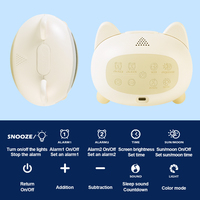 Reloj Despertador Digital LCD con Luz Nocturna LED y Simulación de Amanecer, Función de Repetición, Recargable, de Plástico, para Niños, Diseño Moderno