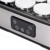 Yaourtière électrique domestique en acier inoxydable à 12 pots avec bocaux en verre, idéale pour dortoir ou bureau