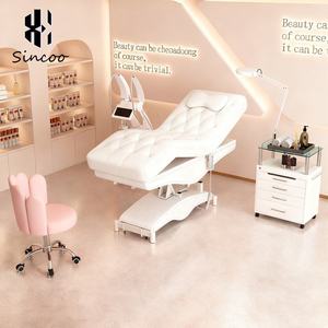 Custom Design Modern Luxury Durable 4-Motor Synthetic Leather Massage Eyelash <b>Bed</b> for Beauty Salon & Hotel Use - Product Image 1