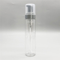 Flacon pompe moussant transparent de 250 ml pour nettoyant pinceaux de maquillage, liquide moussant, outil de nettoyage cosmétique, emballage
