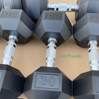 Ensemble d'haltères hexagonales en caoutchouc pour la musculation à domicile et en salle, kg lb
