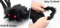 Grande décoration d'araignée en peluche 3D en coton pour Halloween, décoration d'araignée géante d'horreur pour l'extérieur, jouet en peluche noir de 30 à 200 cm