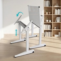 Support de bureau mobile en métal ergonomique à hauteur réglable avec base mobile pour l'école, le bureau et les conférences