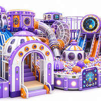 Aire de jeux intérieure pour enfants, ensemble commercial pour centre commercial, avec toboggan en spirale robotique sur le thème cosmique, durable, écologique et de haute qualité