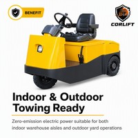 Tractor de Remolque Eléctrico con Asiento, Accionado por Batería, para Almacenes, Fábricas, Logística y Manejo de Materiales