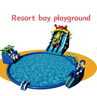 Parc aquatique gonflable commercial personnalisé, toboggan aquatique gonflable à thème avec piscine, parc d'attractions extérieur, station balnéaire aquatique et location