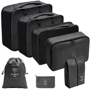 Customized 7 Pcs Foldable Wholesale Waterproof Portable Travel Luggage Organizer Packing Cubes <b>Suitcase</b> Organizer - Product Image 1