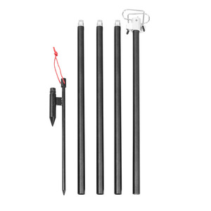 Telescopic Camping Light Pole Aluminum Alloy 1.8m Double <b>Hook</b> <b>Ground</b> Stake Outdoor Lighting Bracket - Product Image 5