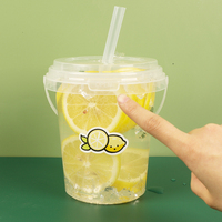 Gepersonaliseerde wegwerp 32oz fruitbekers grote emmer PP plastic drinkbekers 1000 Boba melkthee bierbeker met deksel kamperen